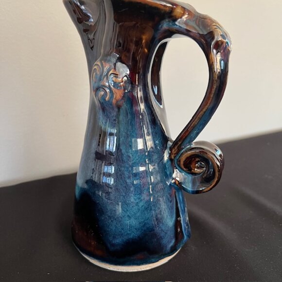 Irish COLM DE RIS Pitcher Jug Vase Irish Studio Art Pottery Celtic Ireland 7-1/2 - Picture 5 of 13